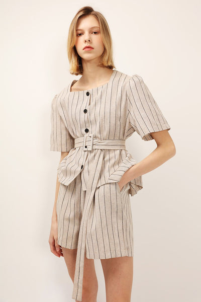 Dorothy Pinstripe Linen 2-Piece Set