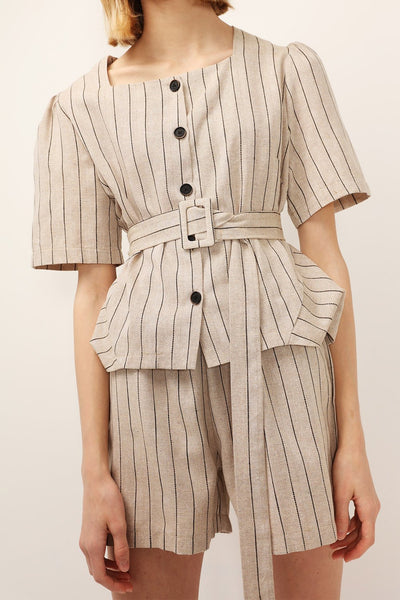 Dorothy Pinstripe Linen 2-Piece Set