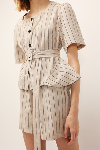 Dorothy Pinstripe Linen 2-Piece Set