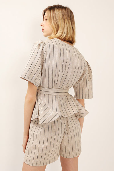 Dorothy Pinstripe Linen 2-Piece Set