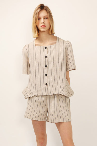 Dorothy Pinstripe Linen 2-Piece Set