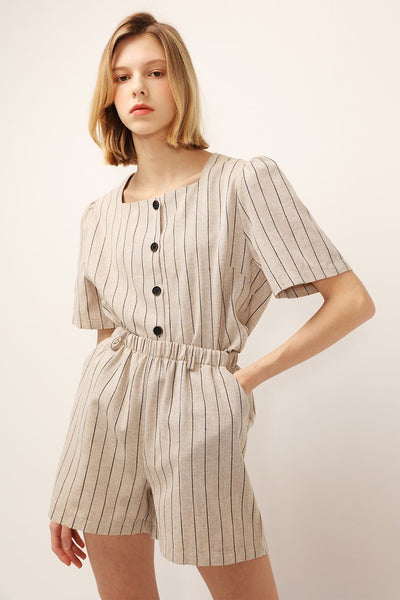 Dorothy Pinstripe Linen 2-Piece Set