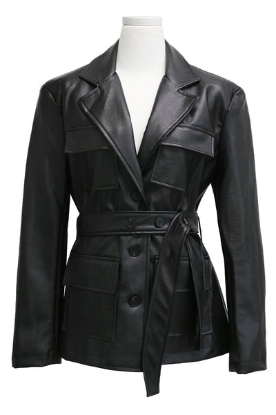 Adriana Pleather Jacket w/Belt