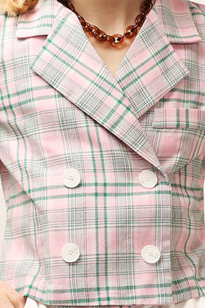 Olivia Plaid Cropped Jacket