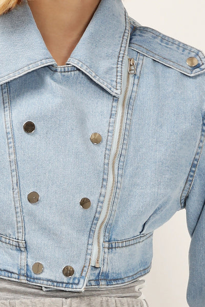 Serena Cropped Denim Jacket