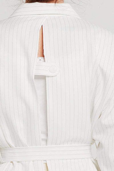 Isabella Pinstripe Cutout Back Blazer