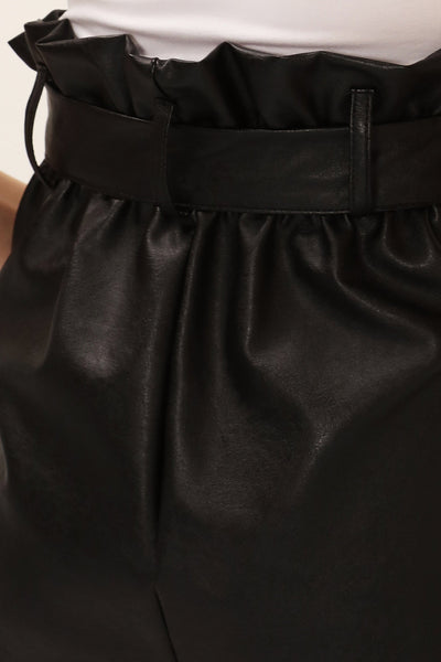 Margot Paperbag Pleather Shorts