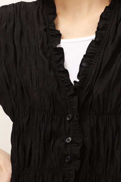 Journey Crinkled Plunge Blouse