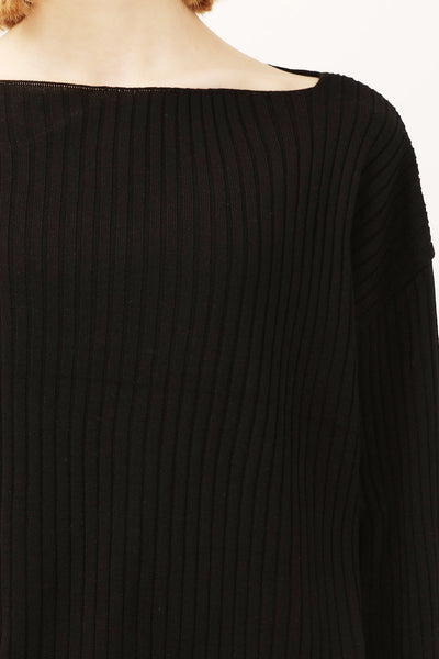 Vera Boat Neck Ribbed Knit Top